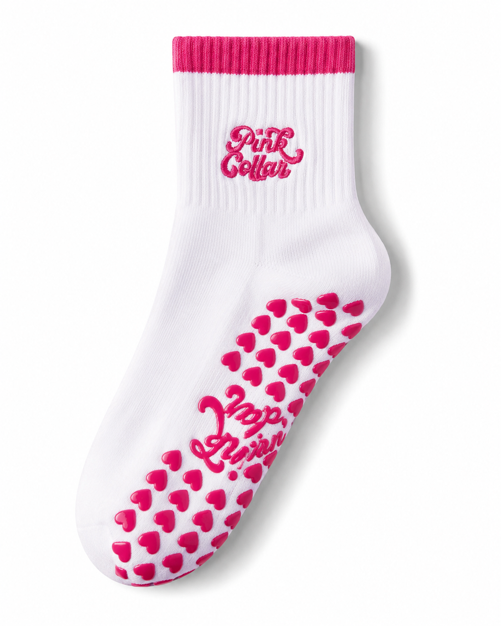 Pink Collar Grip Socks