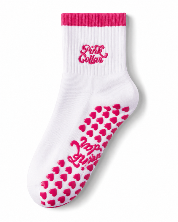 Pink Collar Grip Socks