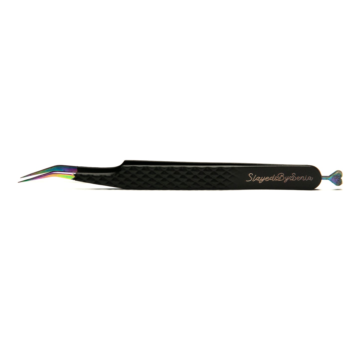 Chrome Lash Tweezers Long Curved Tip Isolation